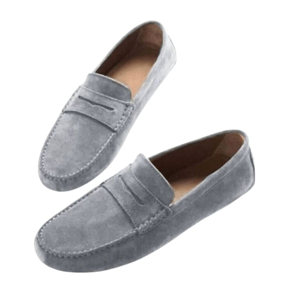 BLAKE MCKAY Jasper Grey Suede Loafers Size 10.5M